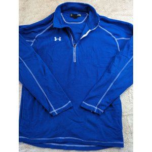 Under Armour Men's Loose Fit Fleece Pullover Jacket 1/4 Zip Blue Size L
